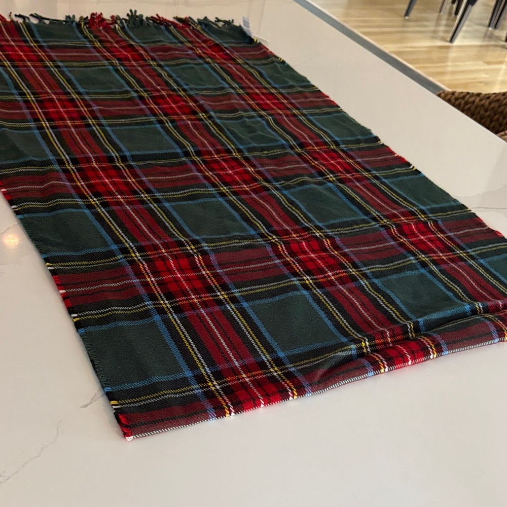 J. Crew Festive Plaid Holiday Wrap- Red, Green, Blue 76” x 24”